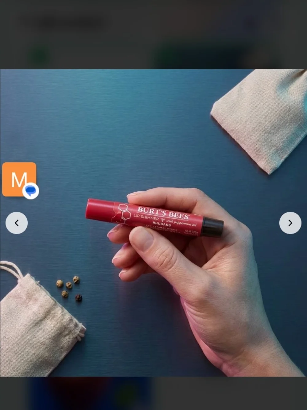 Burt's Bees Lip Shimmer Stick - Rhubarb